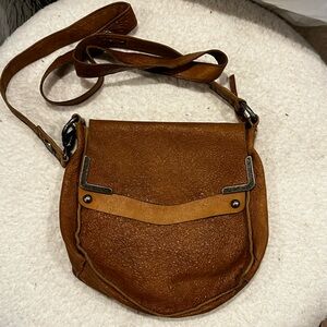REVEL New York Leather Crossbody Saddle Bag in Brown